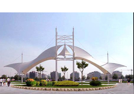 小区花园膜结构,PVDF膜结构,健身中心膜结构